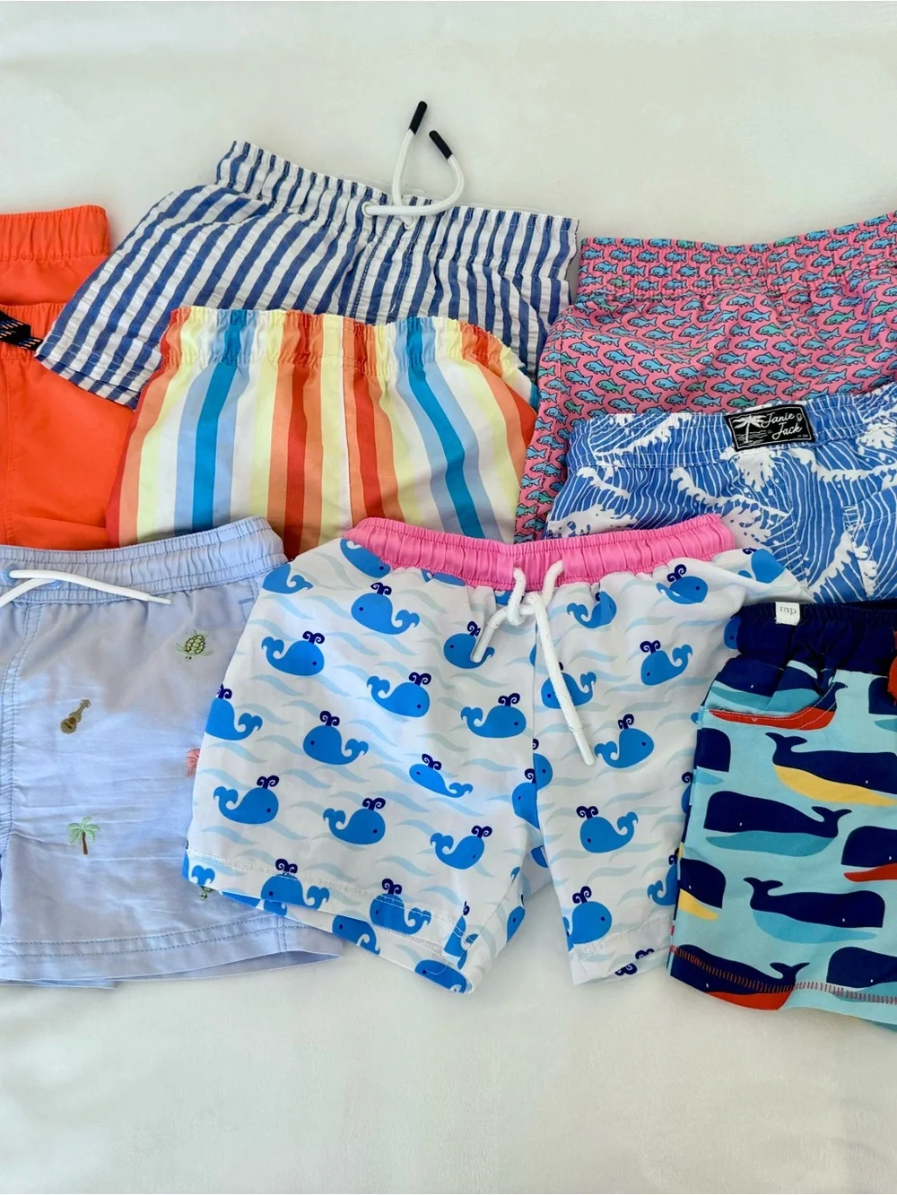 Lot of 9 Toddler Boy Swim Trunks (sizes 12m - 3T)